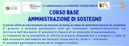 Corso base amministrazione di sostegno Corso base amministrazione di sostegno